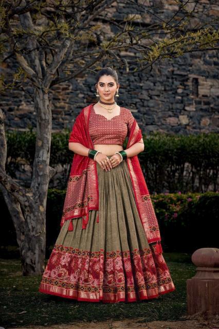 Tulsi Gray Tussar Silk Surat lehenga choli market