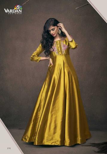 Vardan designer navya vol 10 gown triva silk branded kurtis wholesale