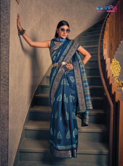 Vipul venus silk two tone silk woven border wholesale saree market in surat with price