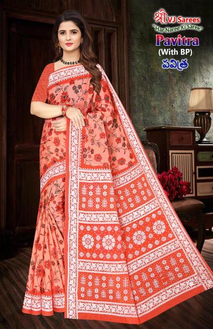 VJ pavitra vol-02 heavy cotton printed wholesale sarees online cash on delivery