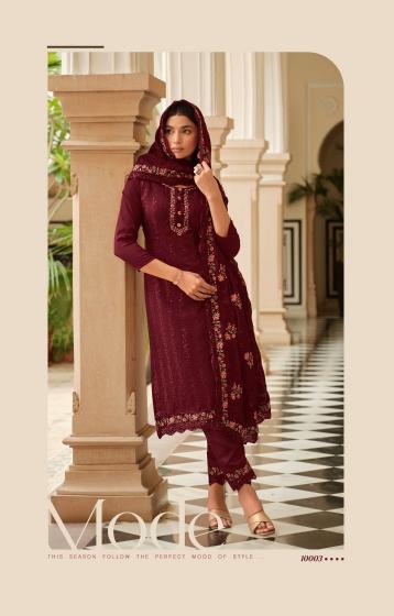 Vouch nooreh heavy chinon unstitched dress material wholesale