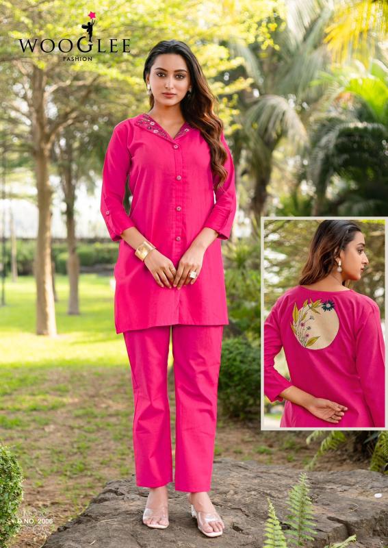 Wooglee zeel cotton flex coord set branded kurti wholesale