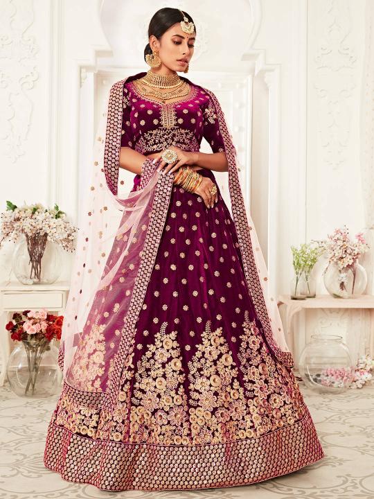 Zeel clothing 7702 Pure Velvet Best lehenga choli store in Surat