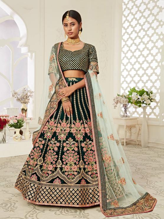 Zeel clothing 7708 Pure Velvet Lehenga choli wholesale dealer in Surat