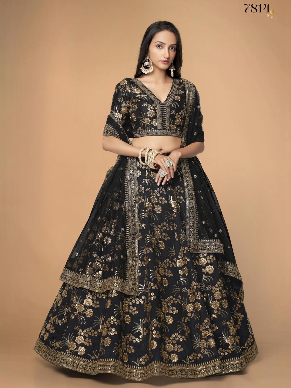 Zeel clothing 7814 Slub Silk Indian lehenga choli wholesale