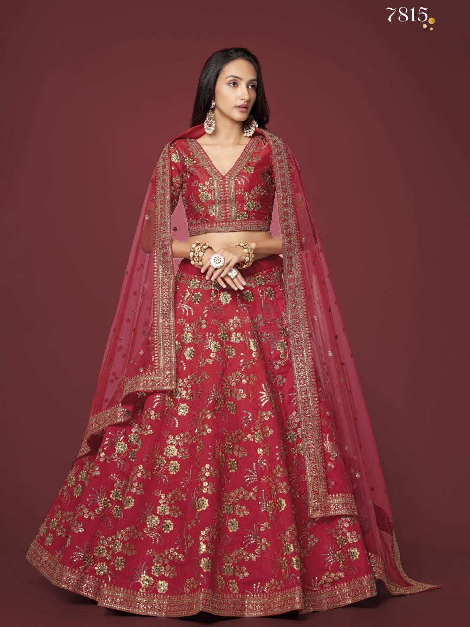 Zeel clothing 7815 Slub Silk Surat lehenga choli online
