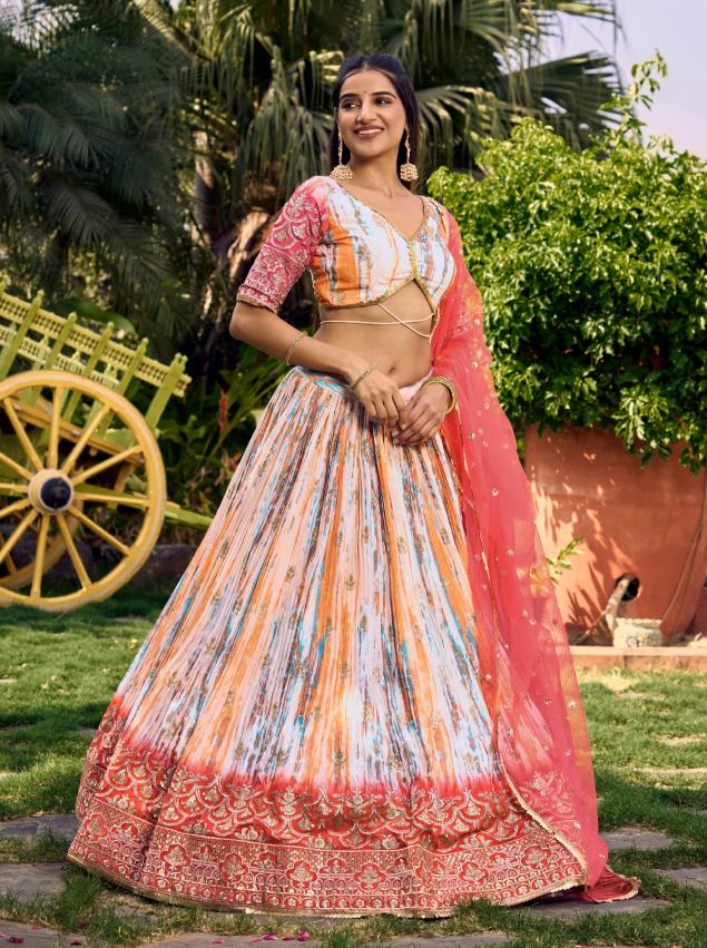 Zeel clothing lavanya designer chinon lehenga choli suppliers 