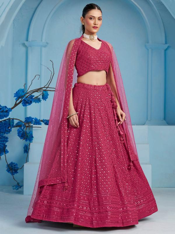 Zeel Clothing Pink 5124 Georgette Bridal lehenga choli suppliers