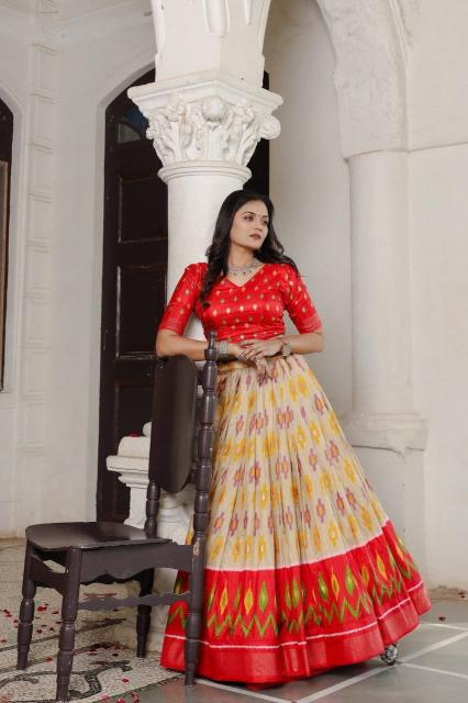 Zickzack 2 Dola Silk red Wholesale lehenga choli catalogs