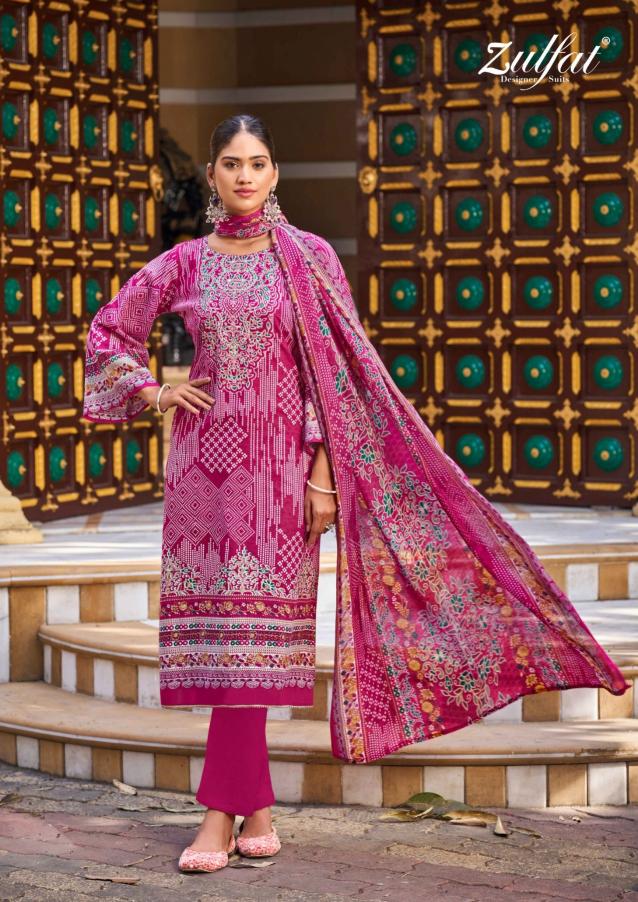 Zulfat designer suits cotton designer print pranjul dress material wholesale price