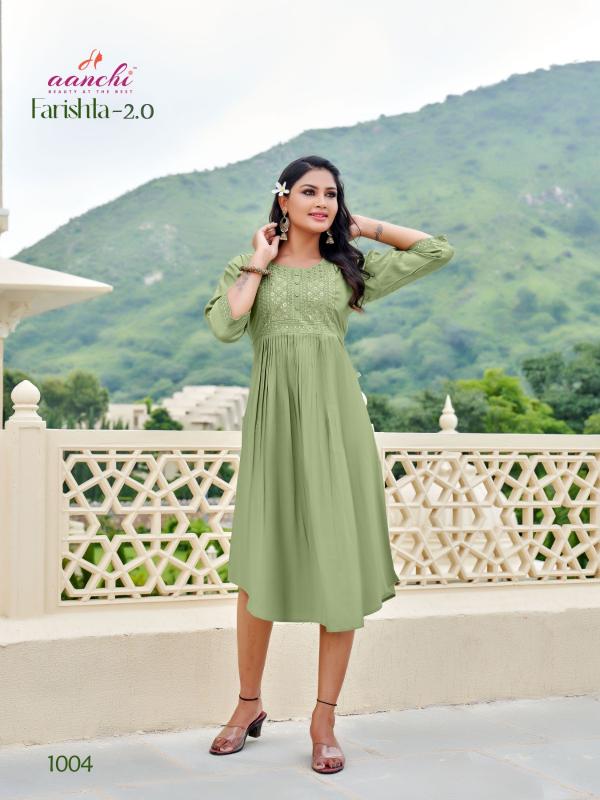 Aanchi farishta 2.0 roman shimmer flair ethnic kurtis in India