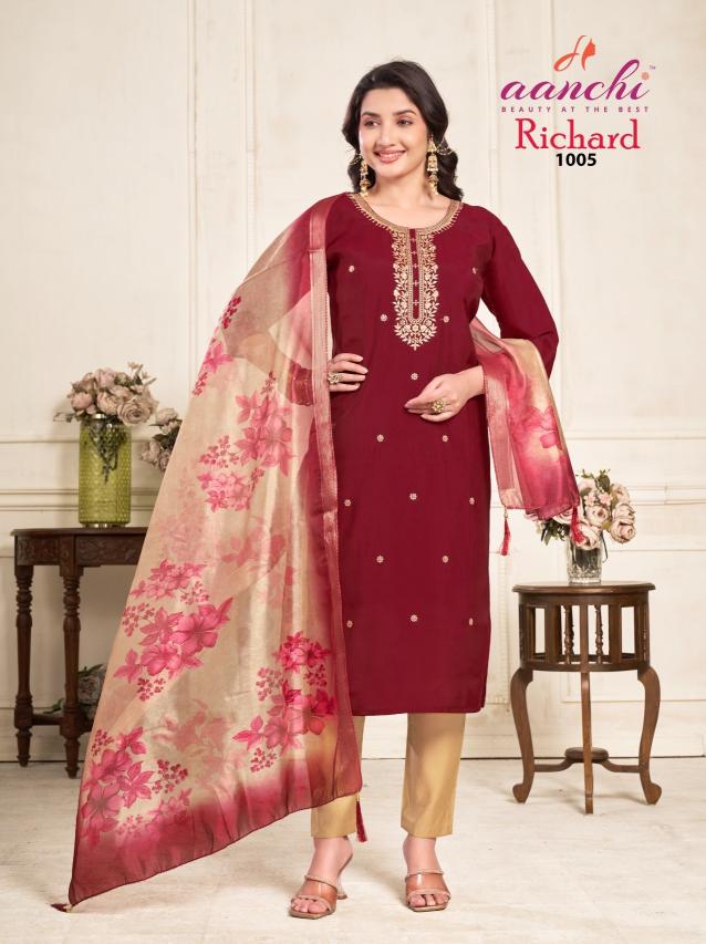 Aanchi richard roman silk stright indian kurtis online