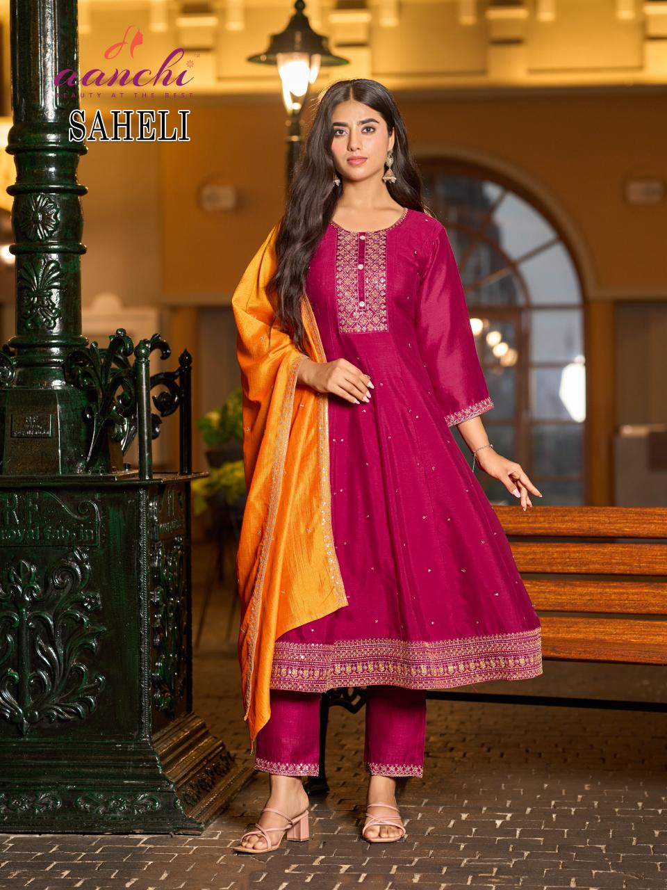 Aanchi saheli vichitra silk flair concept buy indian kurtis online usa
