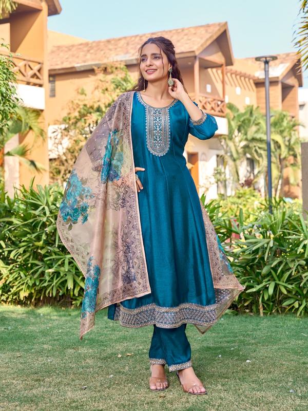 Aanchi shobha vichitra silk 3 pcs flair concept kurti online india