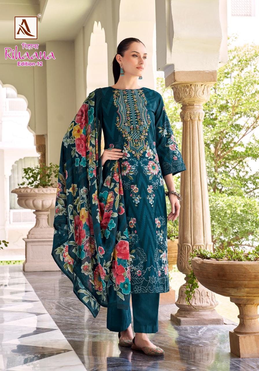 Alok rihaana 12 cambric cotton pakistani print catalog ethnic indian dress material online