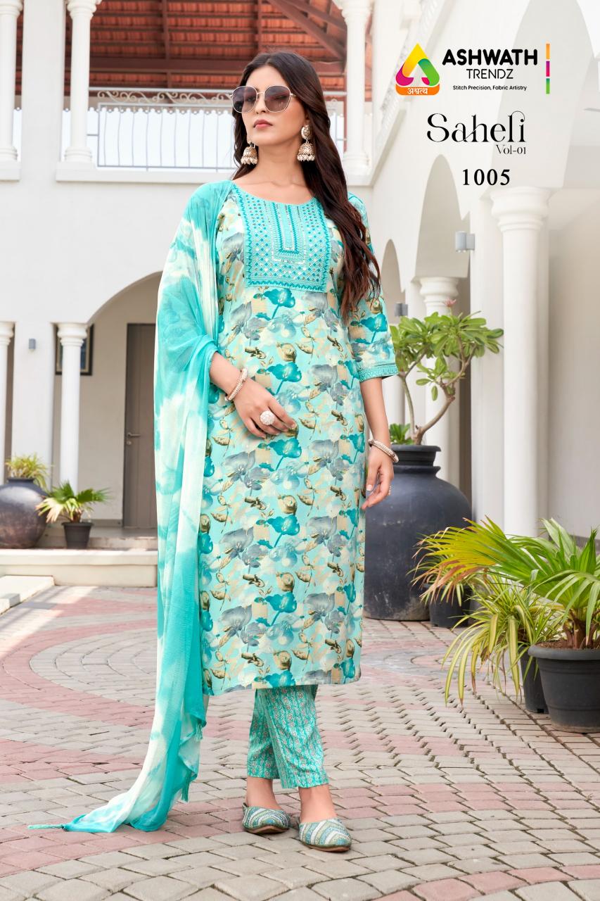 Ashwath trendz saheli vol.1 rayon foil print kurti manufacturers