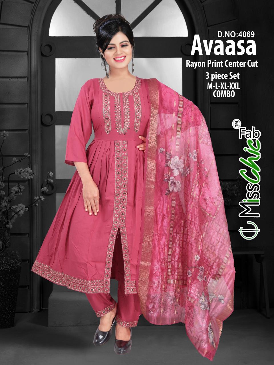 Avaasa center-cut pattern heavy rayon ladies indian kurtis