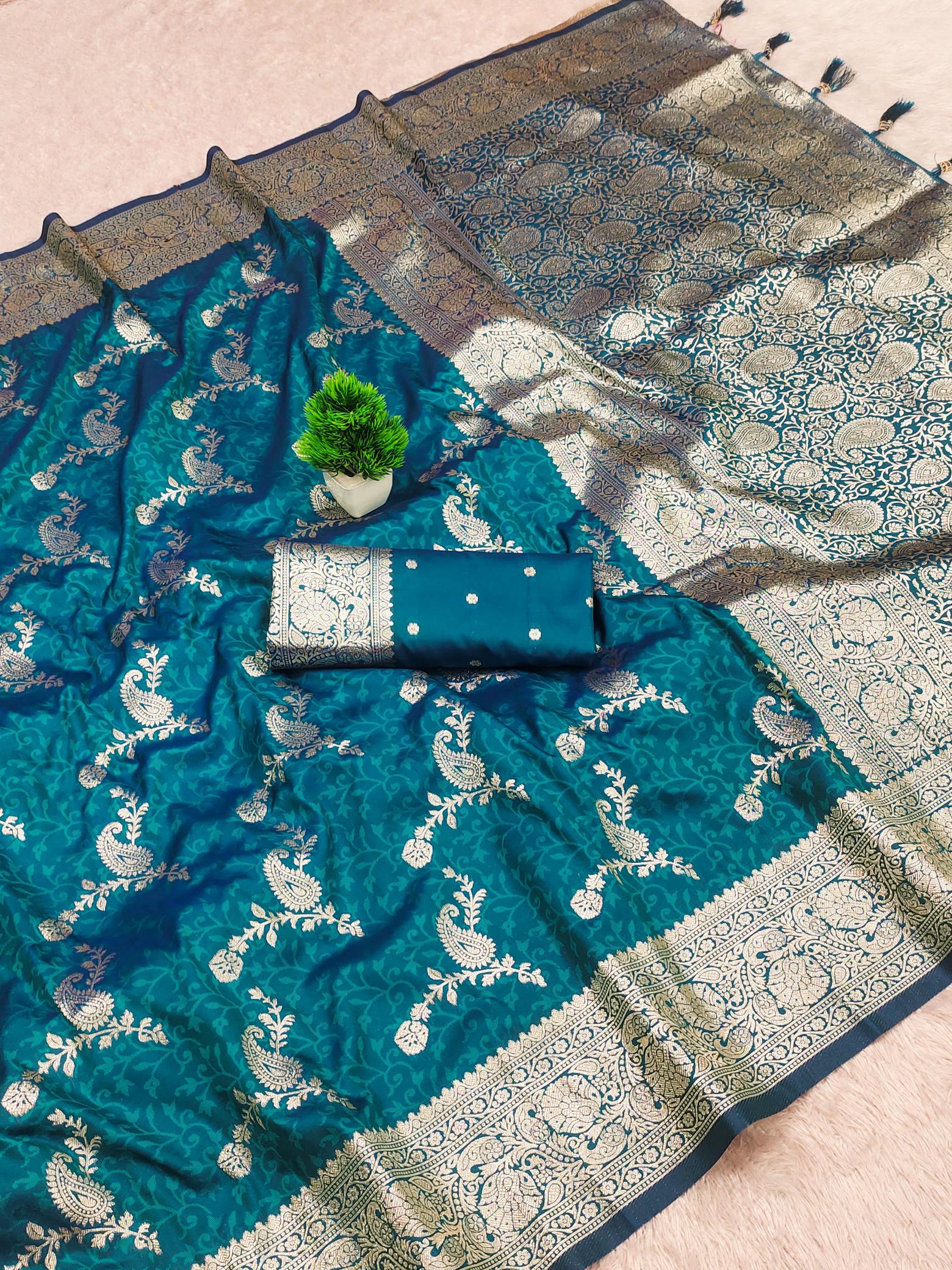  Banarasi-16 soft zari weaving meenakari silk saree surat market
