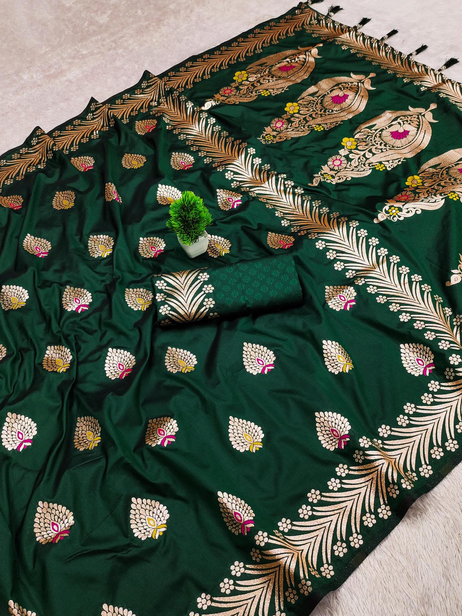 Banarasi-20 soft silk meenakari zari weawing rich pallu 100 rs sarees wholesale online shopping