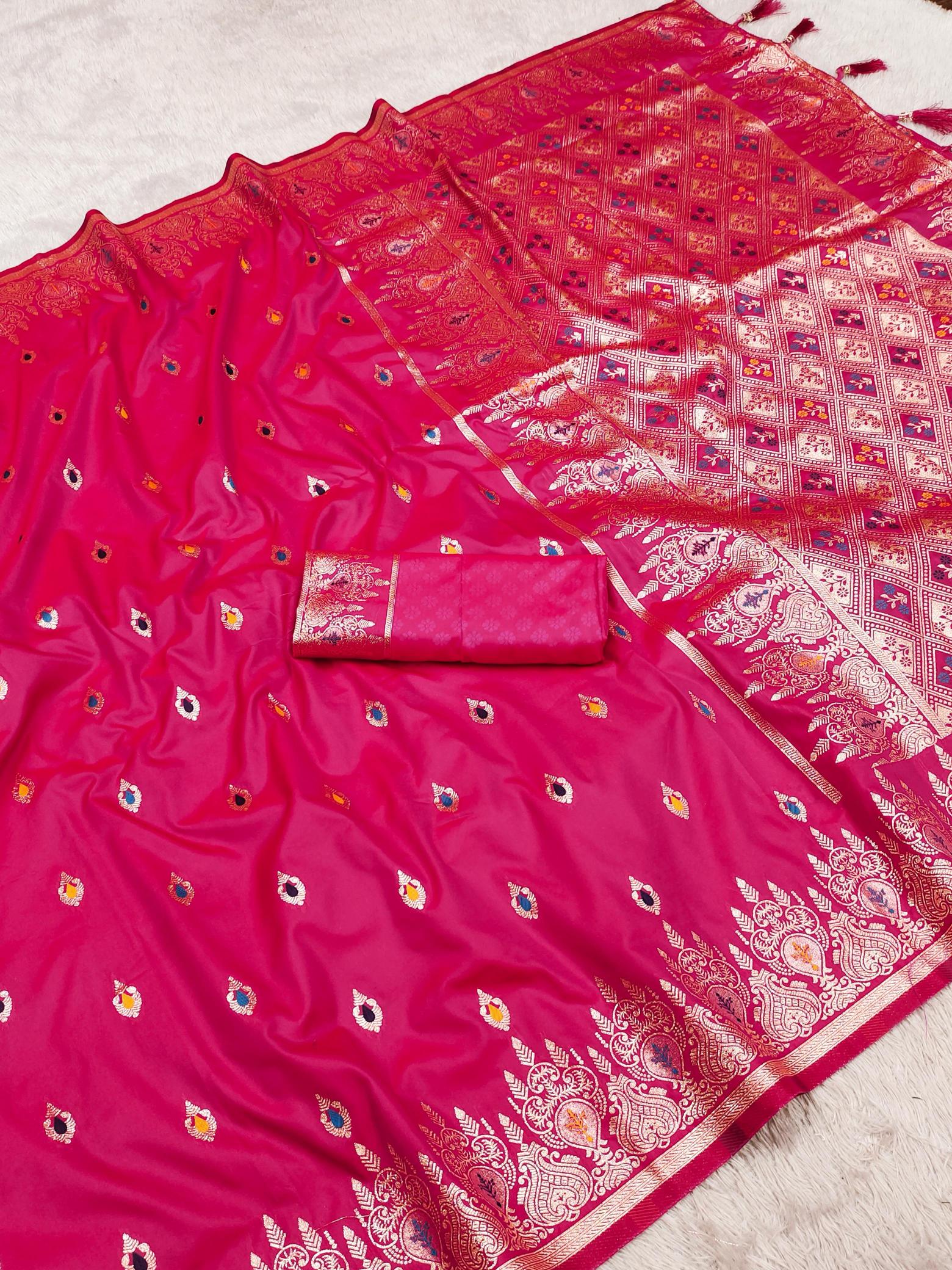 Banarasi 22 catlouge soft silk rainbow themed indian saree