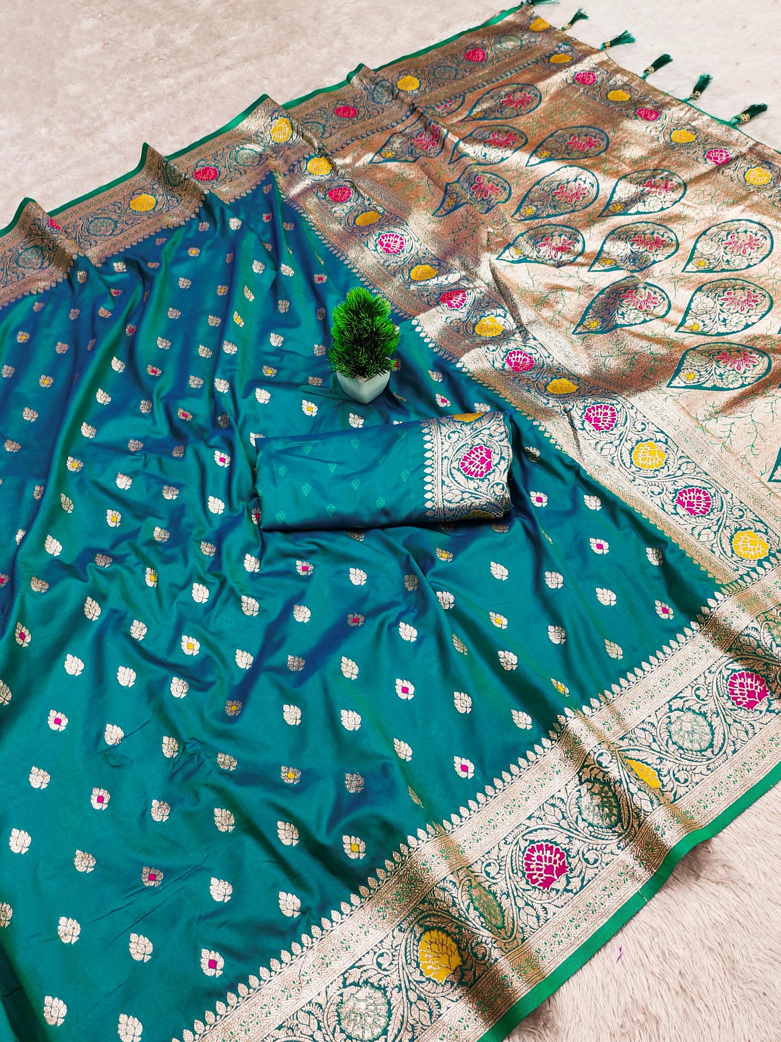 Banarasi-23 soft banarasi silk meenakari touchup indian ethnic saree