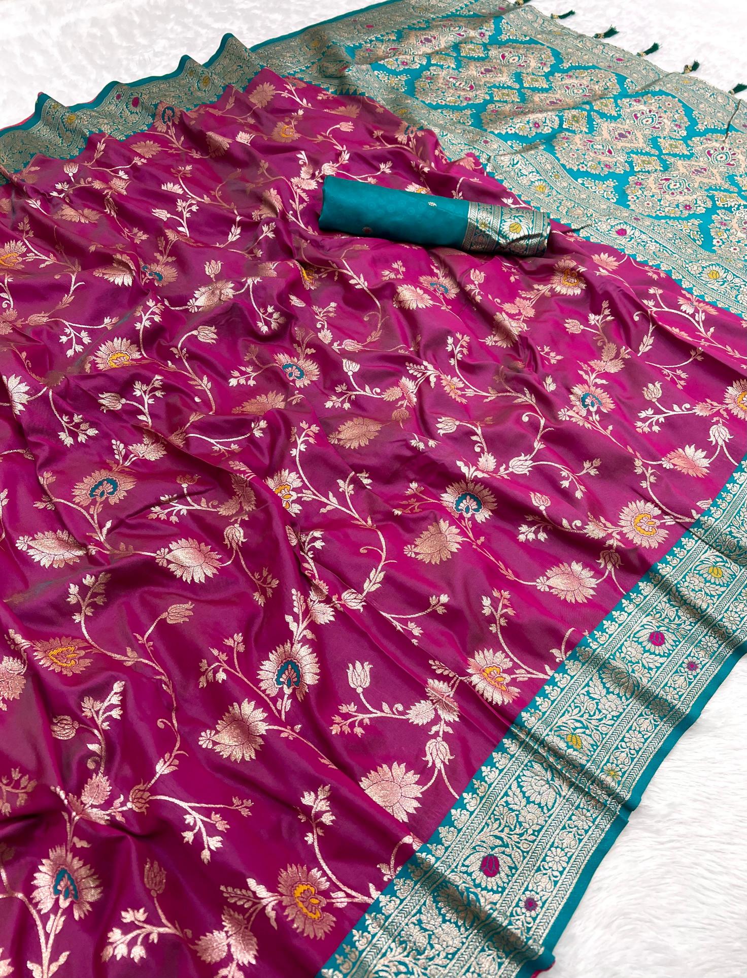 Banarasi-3 soft silk with meenakari touchup rich pallu saree surat wholesale market