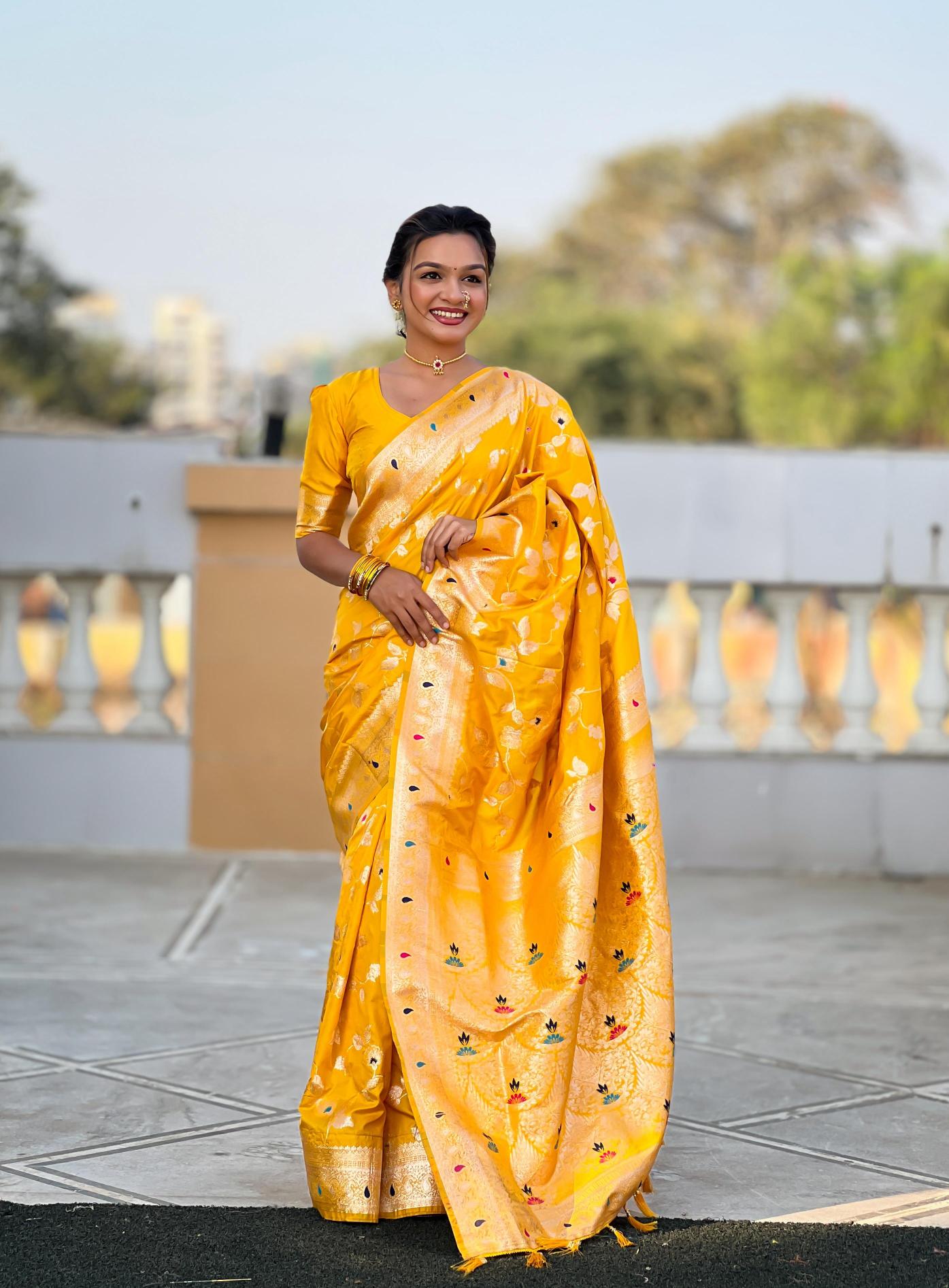 Banarasi 4 soft silk with zari weaving meenakari design sarees indian wear