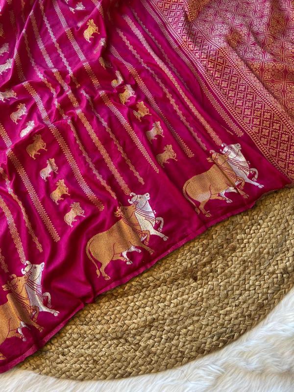 Banarasi soft hand-dyed stylish indian saree designs