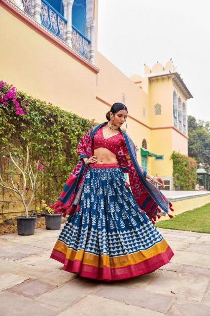 BATIKA Dola Silk Blue Bridal lehenga choli wholesale