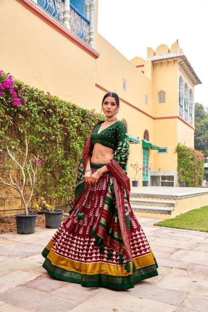 BATIKA Dola Silk maroon Lehenga choli manufacturer in Vadodara