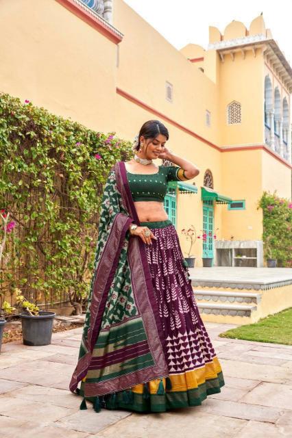 BATIKA Dola Silk Purple Lehenga choli exporters in India