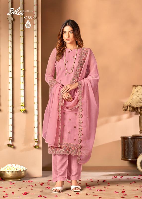 Bela kristal crystal chiffon designer designer dress materials india