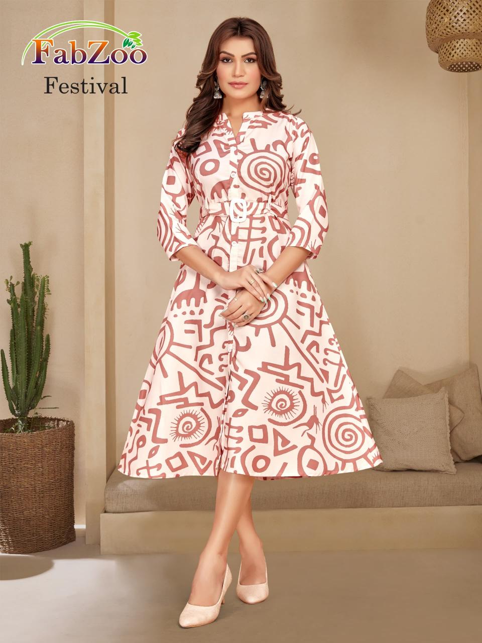 Belt vol 1 poly rayon printed designer frock style kurtis manufacturer