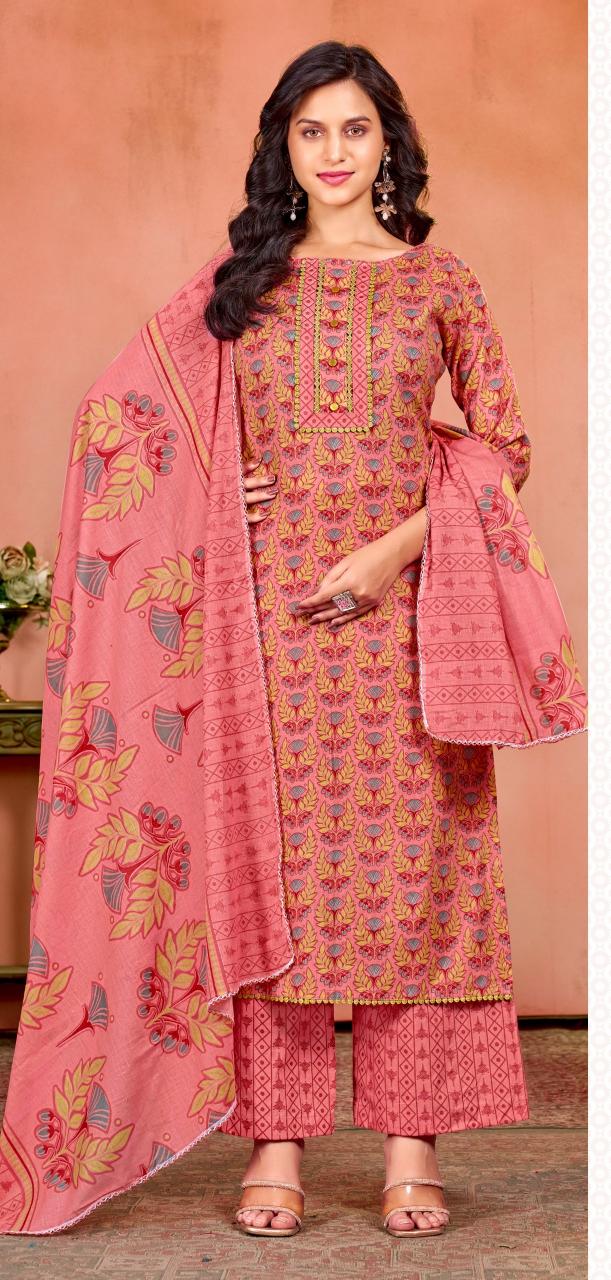 Bipson prints mercedes 3309 cambric print pure cotton dress materials wholesale