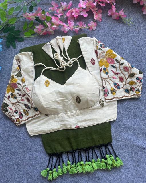 Blousewala presenting khadi cotton saree with blouse catalog ethnic online india
