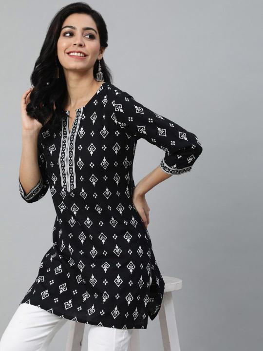 Blush 5.0 cotton printed short indian kurti tops