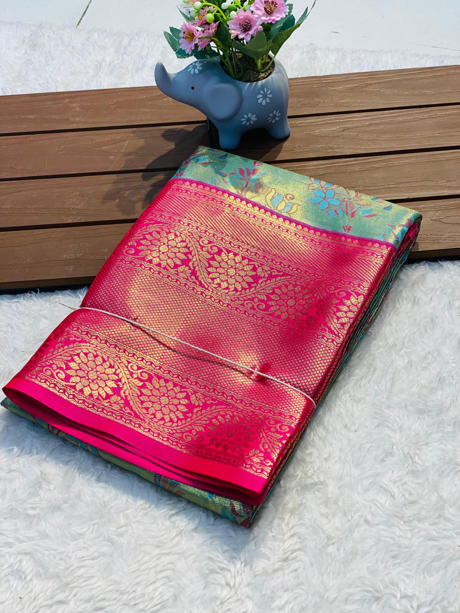 Bridal silk pushpa-vol-2 kanjivaram semi silk indian saree shop near me