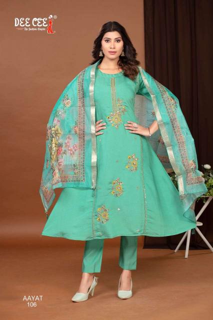 Deecee aayat roman silk 3 pcs kurti designs in India