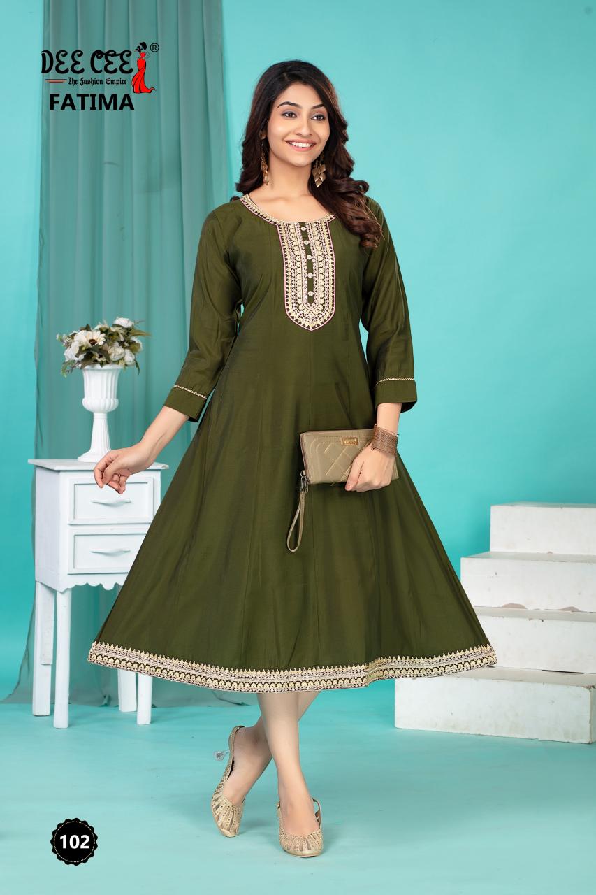 Deecee fatima roman silk flared long kali style direct manufacturer of kurtis