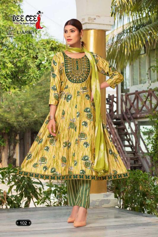 Deecee lakshita heavy chanderi print 3 pcs best online kurtis in india