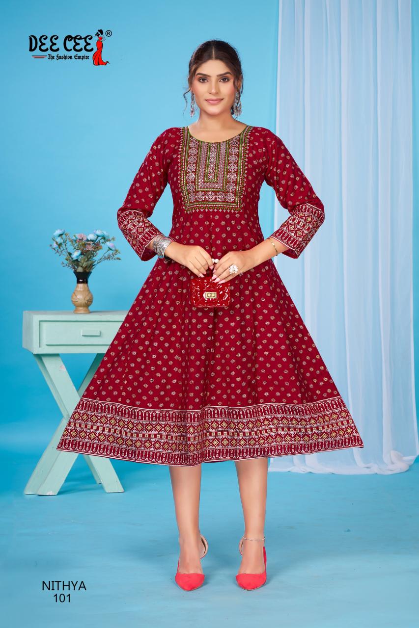 Deecee nithya vatican screen print flair latest kurtis price in India