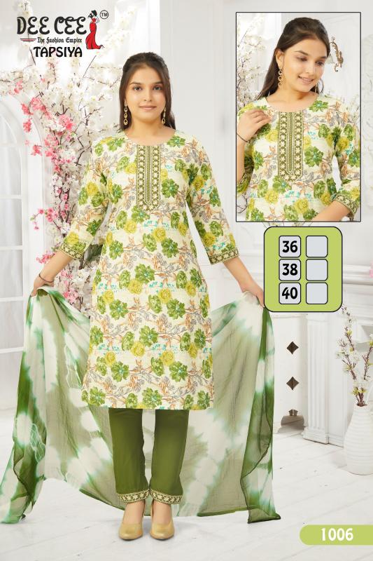 Deecee tapsiya chicken cotton print indian floor length kurti