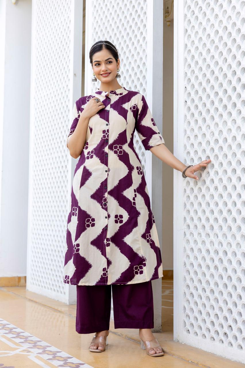 Designer abstract digital print coord set kurtis manufacturer