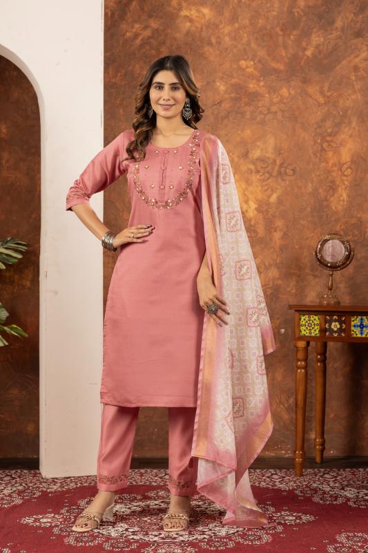 Diva 101 elegant straight marina silk top bottom dupatta premium kurti brands