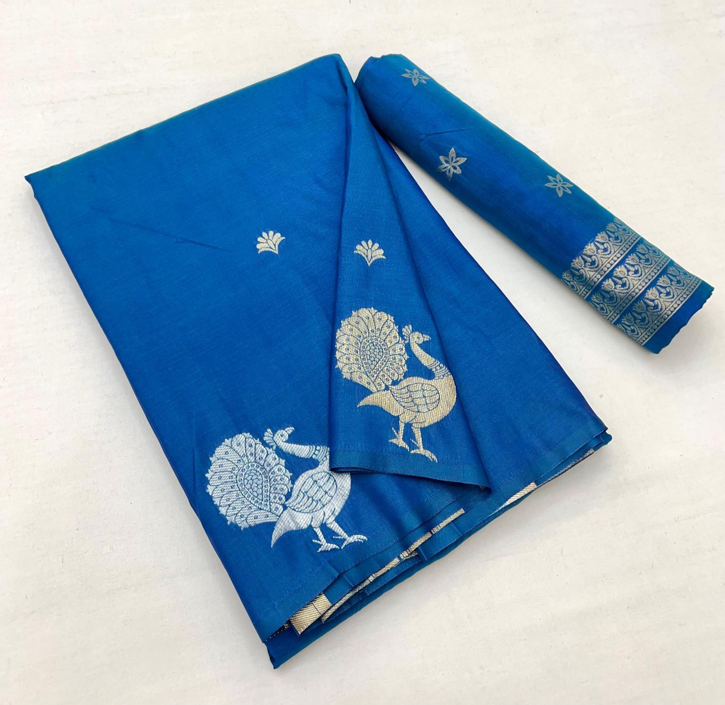 Festive collection soft banarasi silk indian saree for sale