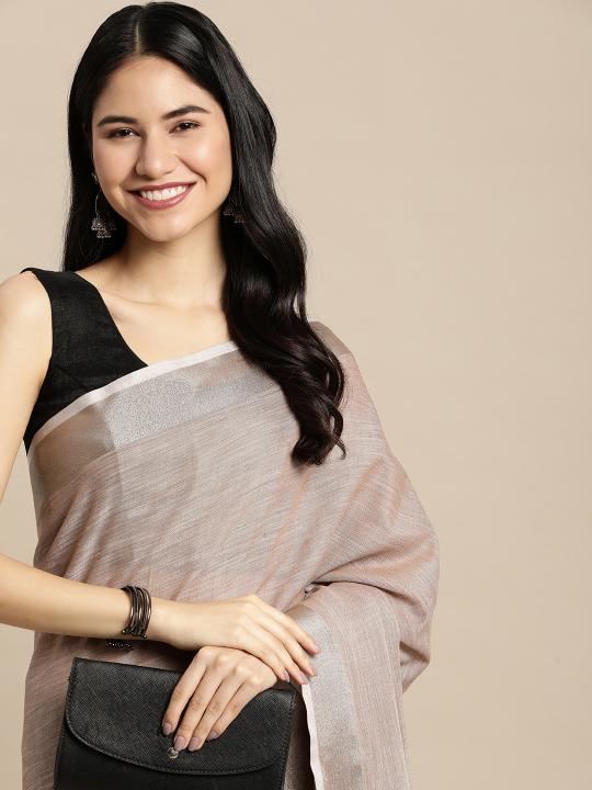 FINLAND by astita fancy designer linen Cotton fabric saree wholesale with latkan 