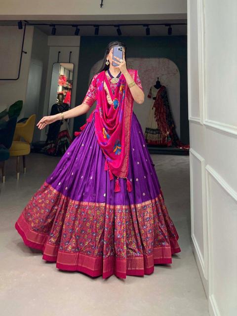 Fuldi Dola Silk Purple Designer lehenga choli suppliers in Ahmedabad