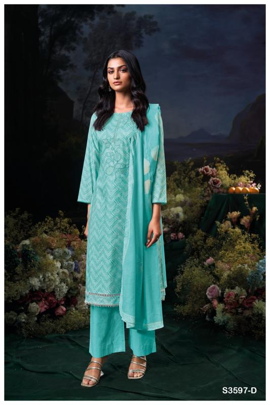 Ganga divita 3597 cotton printed wholesale dress material online