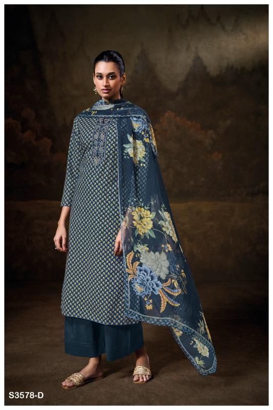 Ganga ishwari 3578 cotton printed wholesale dress material online
