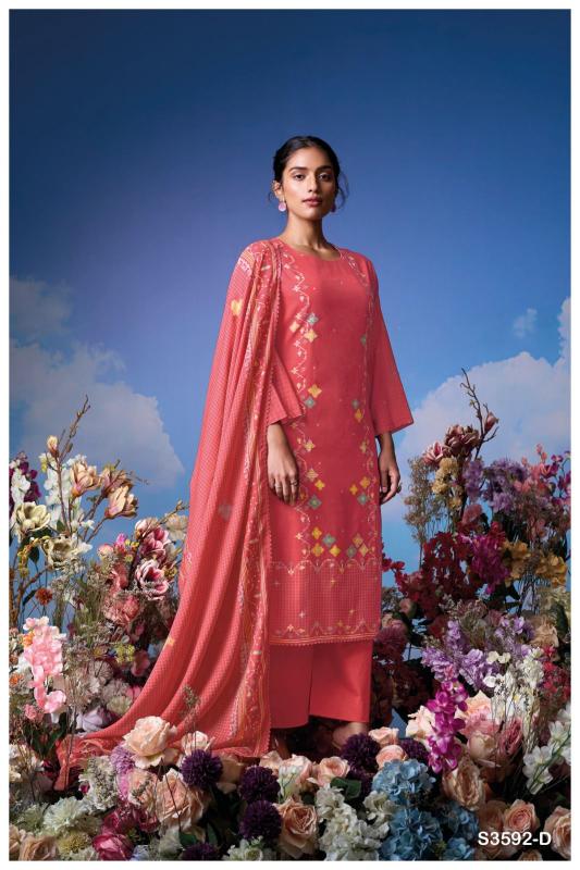 Ganga koyel 3592 premium pure mul printed dress materials wholesale